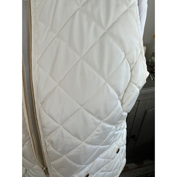 Quilted Off-White Puffer Vest - Size Large - Winter Wear Cabincore Cozy Casual - Picture 2 of 10